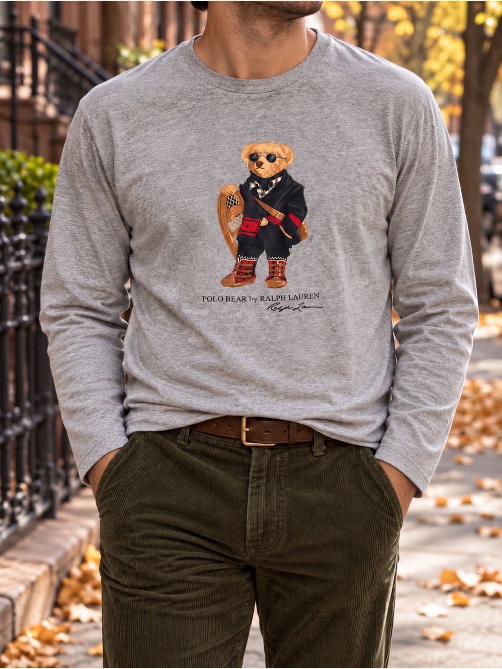 Polo Bear by Ralph Lauren Gray Long-Sleeve Shirt Size XL